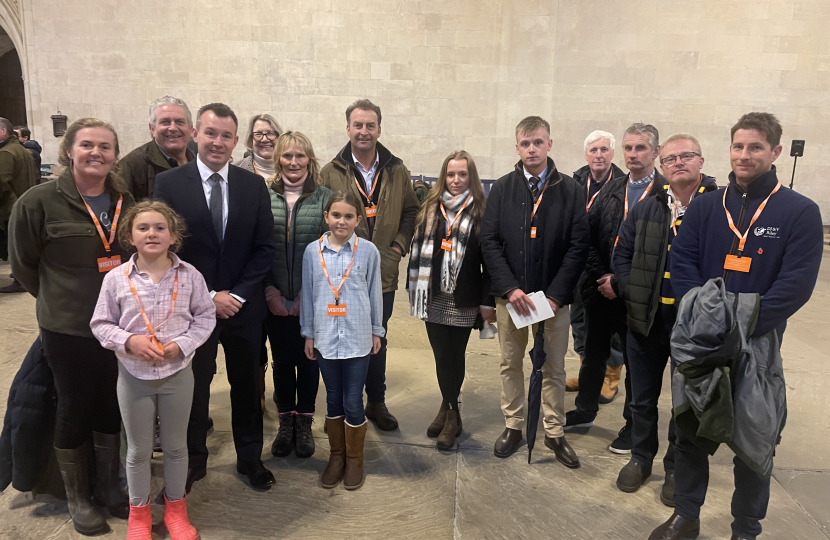 Stuart in Westminster meeting farmers at the protest