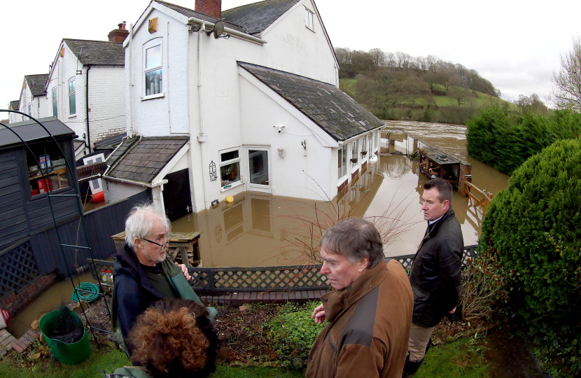 Stuart with Philip Dunne and flood affected residents