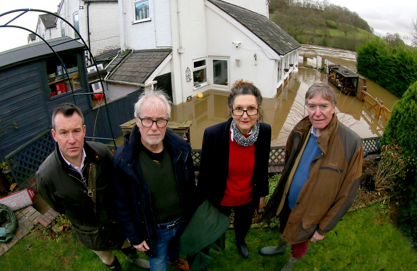 Stuart with flood affected residents