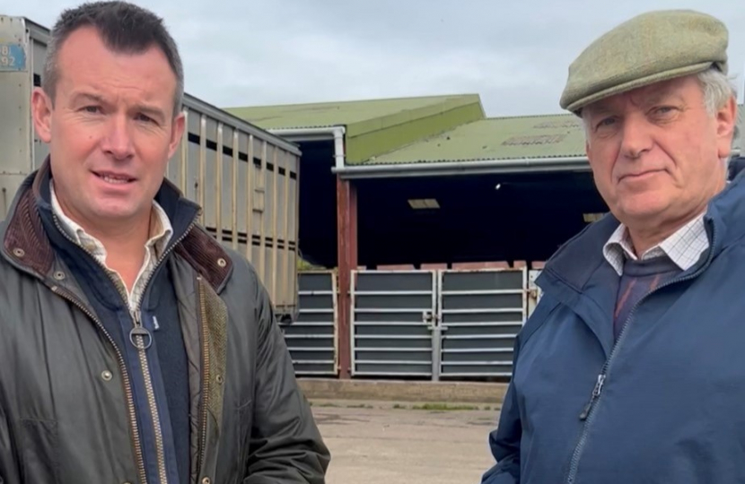  Conservative Prospective Parliamentary Candidate Stuart Anderson visits Bishops Castle Livestock Market with the Country Land and Business Association.