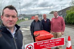 Stuart with local politicians at Craven Arms Recycling Centre