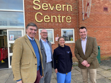 Philip Dunne MP with Dr Aaron Tindall, Dr Jess Harvey, and Stuart Anderson