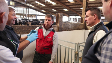 Stuart listening to local farmers