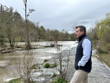 Stuart at the River Teme in Ludlow